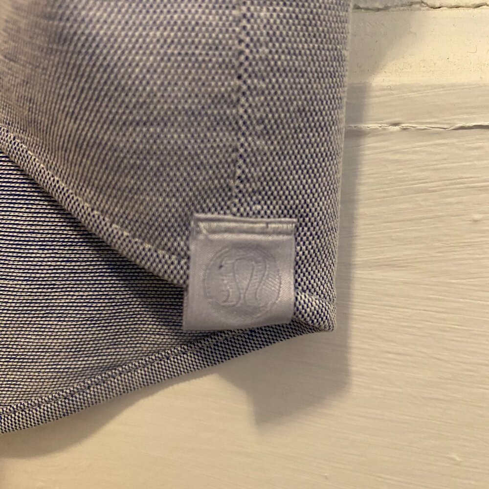 LuluLemon Men's Short Sleeve Button Down - Blue - Large - Picture 3 of 3